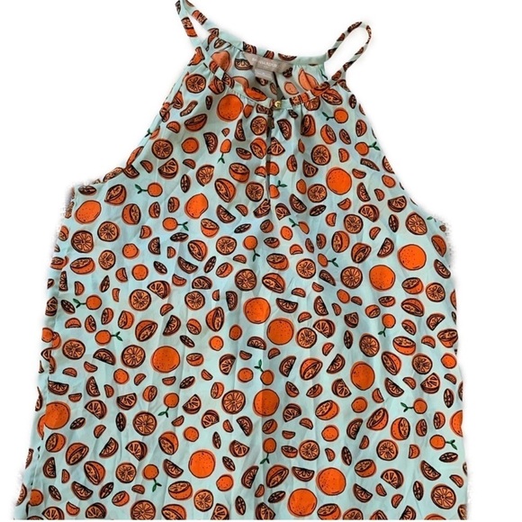 Banana Republic Keyhole Chest Oranges Summer Top Size Medium - Picture 4 of 9